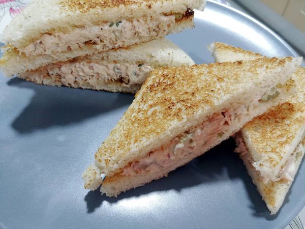 Sandwich de atún y queso fundido